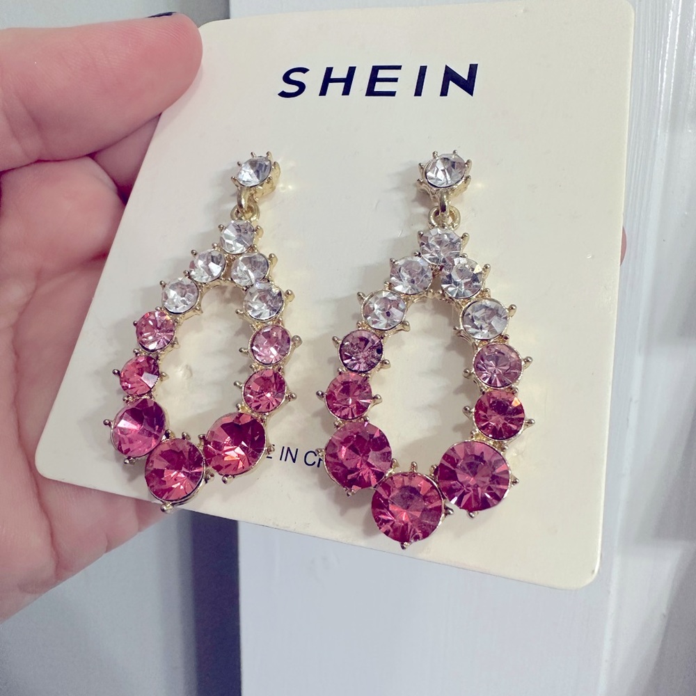 Pink Ombré Dangle Earrings - Picture 3 of 4